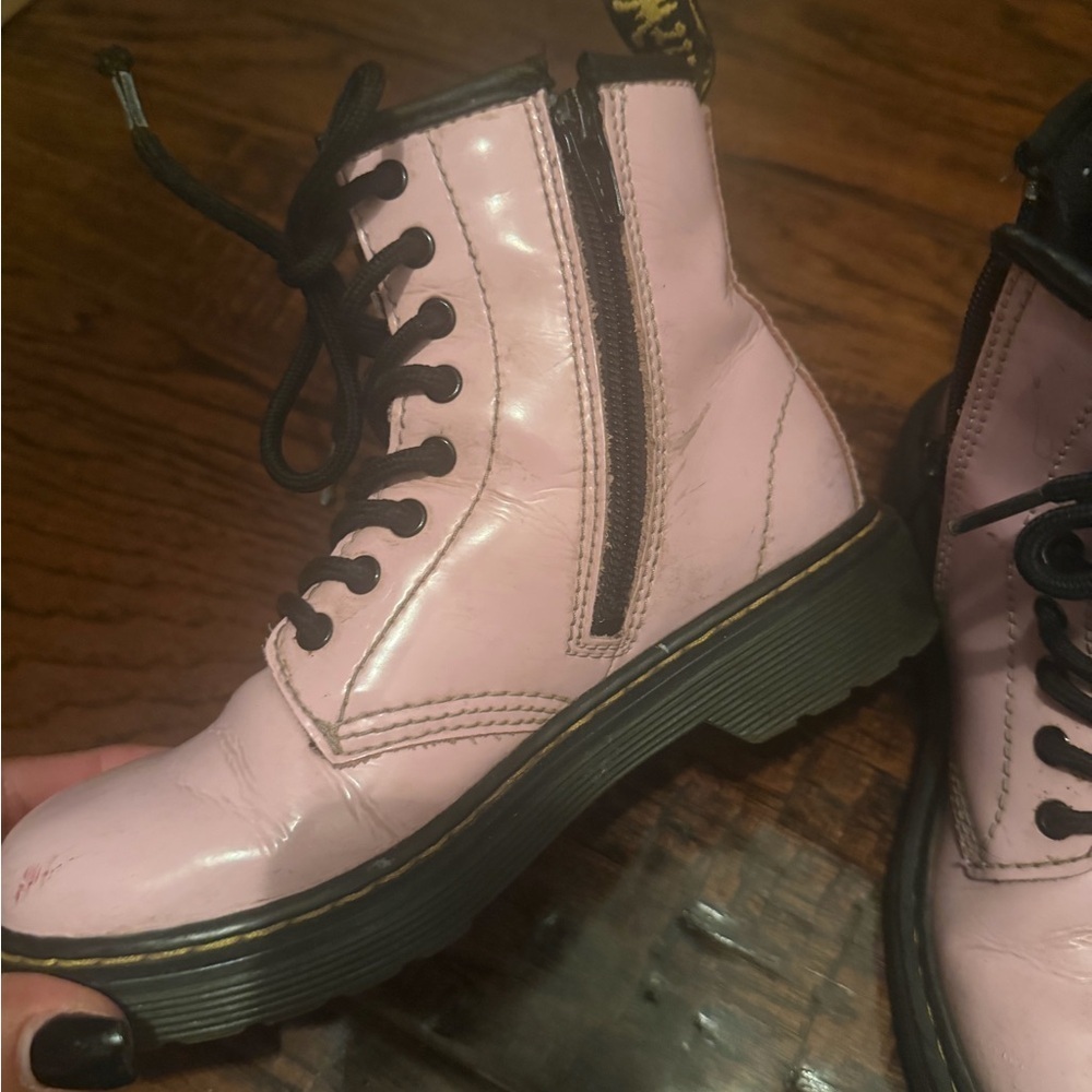 Kids Pink Doc Marten Lace-Up Boots - Picture 3 of 7